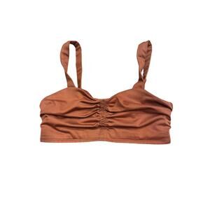 Alo Yoga Airbrush Cinch Bra Rust Ruched Sweetheart Sports Bra Size M